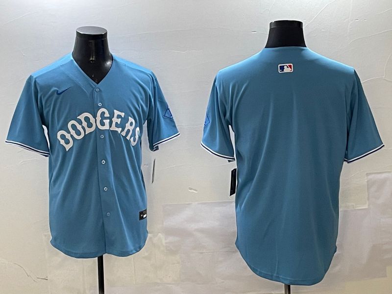 Men Los Angeles Dodgers Blank Light Blue Throwback Game 2025 Nike MLB Jersey style 18
